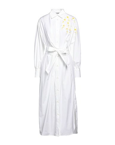 MSGM シュミーズドレス ホワイト コットン 100% / ポリ塩化ビニル / ガラス