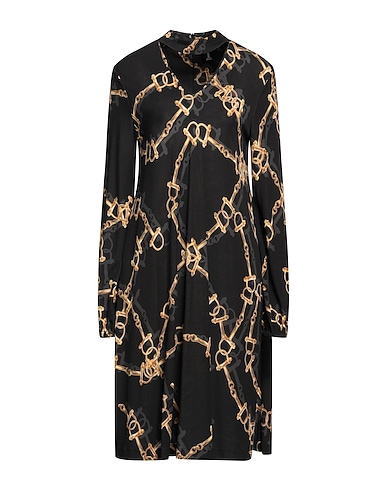 1-ONE Midi dress Black 93% Viscose, 7% Elastane