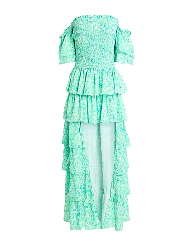 VANESSA SCOTT Long dress Light green 100% Polyester