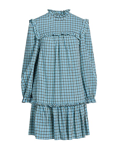 RIXO Short dress Azure 66% Polyester, 34% Viscose