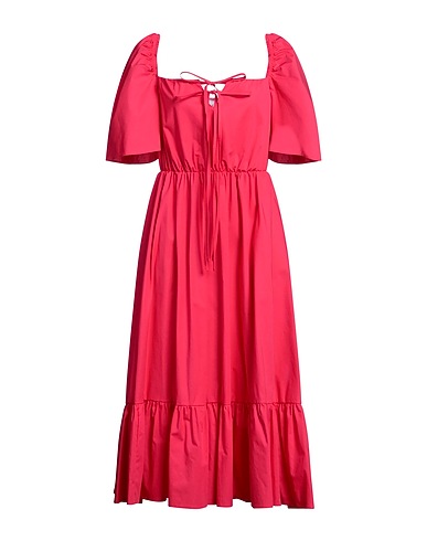 SFIZIO STUDIO Midi dress Fuchsia 96% Cotton, 4% Elastane