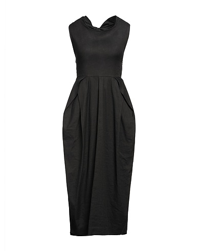 FABIANA FILIPPI Long dress NERO 66% Linen, 32% Cotton, 2% Elastane