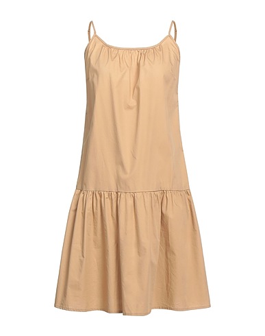 SUN 68 Short dress Beige 100% Cotton