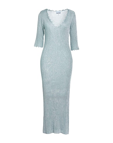 GANNI Midi dress Sky blue 78% Viscose, 22% Polyester