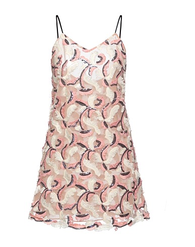 ROSAMUND MOISELLE Short dress Beige 100% Polyester, Nylon