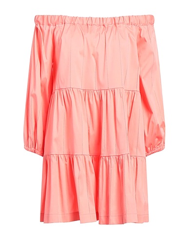 SEMICOUTURE Short dress Salmon pink 79% Cotton, 18% Polyamide, 3% Elastane
