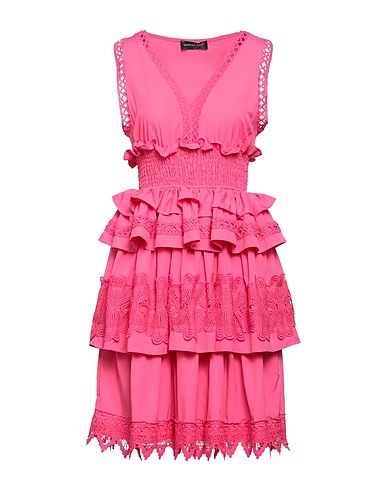 VANESSA SCOTT Short dress Fuchsia 97% Polyester, 3% Elastane