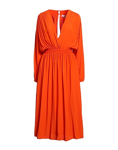 GRIFONI Midi dress Orange 69% Acetate, 31% Silk