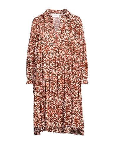 VICOLO Shirt dress Brown 100% Viscose