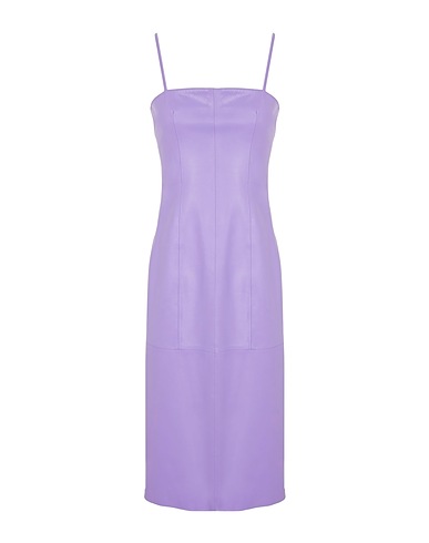 8 by YOOX Midi dress LEATHER PENCIL MID-LONG DRESS
 Lilac 100% Lambskin