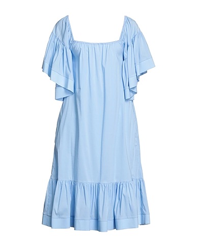RALUCA MIHALCEANU Vestito midi Celeste 68% Cotone, 30% Poliammide, 2% Elastan