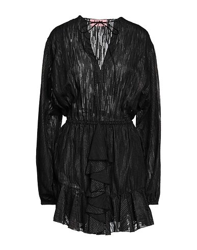GINA GORGEOUS Vestito corto Nero 99% Poliestere, 1% Fibra di metallo