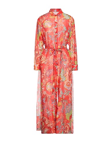 ETRO Long dress Red 65% Cotton, 35% Silk