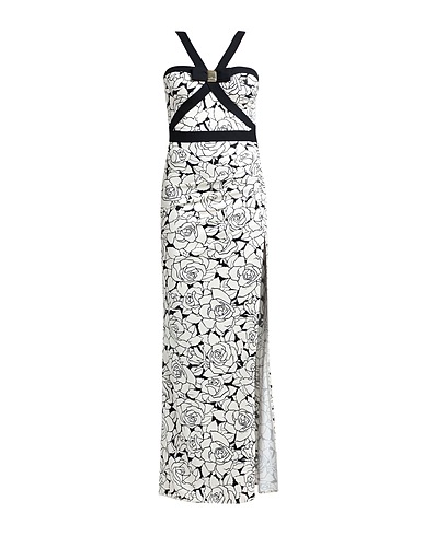 ELISABETTA FRANCHI Long dress RED CARPET Cream 94% Viscose, 6% Elastane