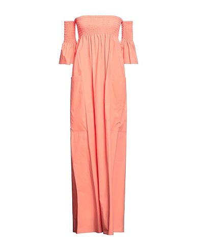 SEMICOUTURE Long dress Coral 100% Cotton