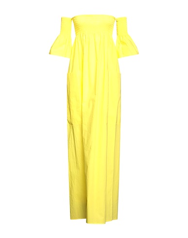 SEMICOUTURE Vestito lungo Giallo 100% Cotone