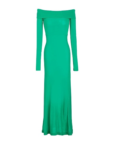 8 by YOOX 롱 원피스 VISCOSE BLEND OFF SHOULDER LONG SLEEVE MIDI DRESS
 그린 75% 비스코스, 25% 재활용 폴리아미드