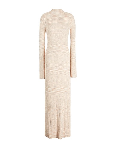 8 by YOOX Robe longue Beige 90% Viscose, 10% Polyamide recyclé