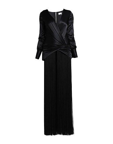 ELISABETTA FRANCHI Langes Kleid RED CARPET Schwarz 100% Seide, Polyamid, Elastan, Acetat