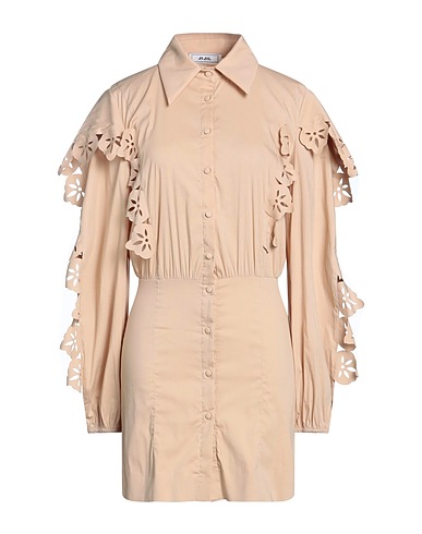JIJIL Shirt dress Beige 79% Cotton, 18% Polyamide, 3% Elastane