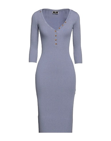 ELISABETTA FRANCHI Midi dress Slate blue 57% Lyocell, 27% Silk, 16% Polyamide