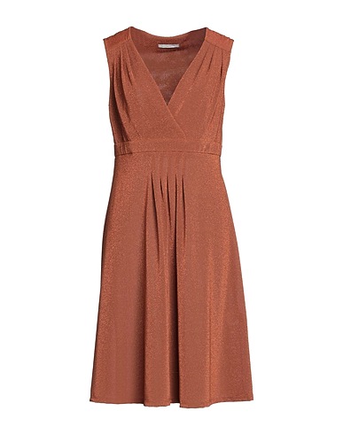 BIANCOGHIACCIO Midi-Kleid Lederfarben 78% Polyester, 17% Polyamid, 5% Elastan