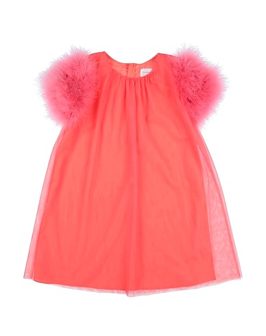CHARABIA PARIS Dress Coral 100% Polyamide, Turkey feathers