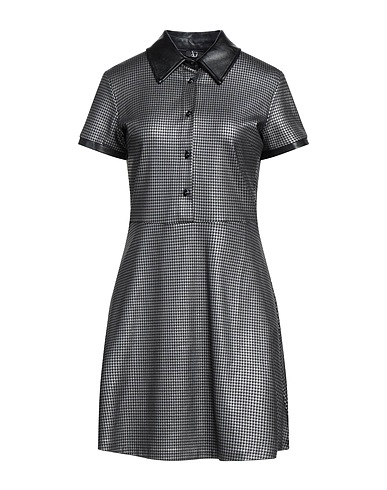 XT STUDIO Shirt dress Black 68% Viscose, 27% Polyamide, 5% Elastane, Polyurethane, Polyester