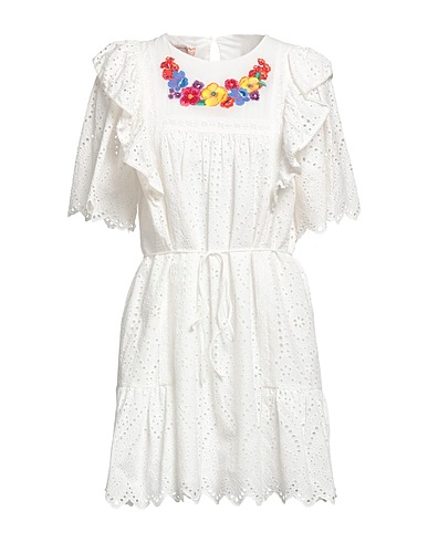 TWINSET Short dress White 100% Cotton