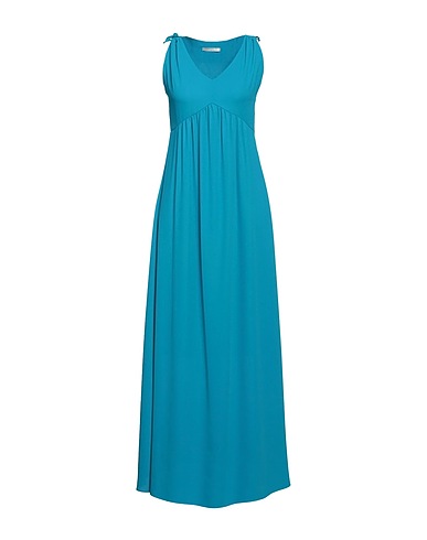 BIANCOGHIACCIO Long dress Deep teal 100% Polyester