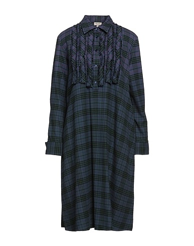 HER SHIRT HER DRESS Midi dress Slate blue 100% Cotton