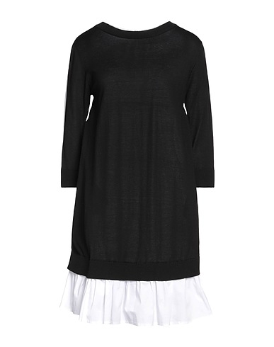 SEMICOUTURE Short dress Black 50% Viscose, 50% Cotton