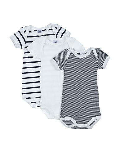 PETIT BATEAU Baby bodysuit Midnight blue 100% Organic cotton