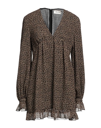 SAINT LAURENT Kurzes Kleid Khaki 100% Wolle