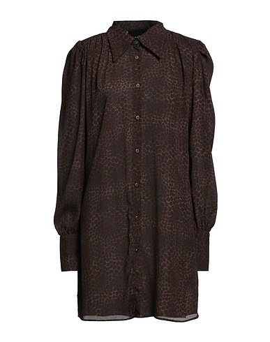 JOHN RICHMOND Shirt dress Dark brown 100% Polyester