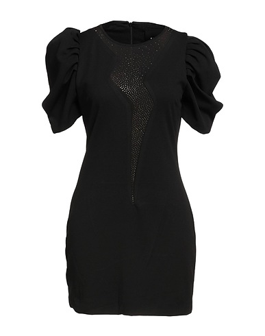 JOHN RICHMOND Short dress Black 96% Polyester, 4% Elastane