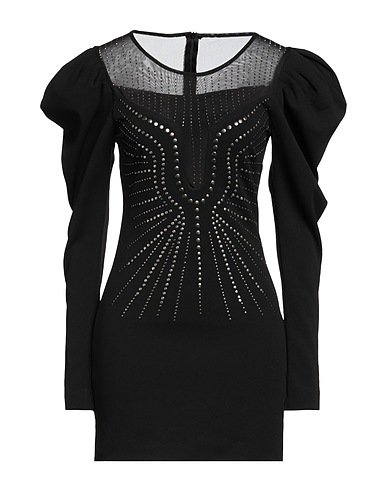 JOHN RICHMOND Short dress Black 96% Polyester, 4% Elastane