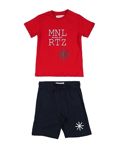 MANUEL RITZ Completo Baby  Rosso 100% Cotone