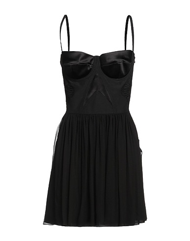 ALBERTA FERRETTI Short dress Black 100% Silk, Acetate, Cotton