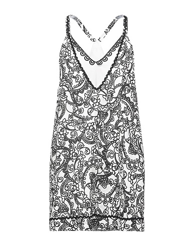 GINA GORGEOUS Short dress White 100% Linen, Polyester