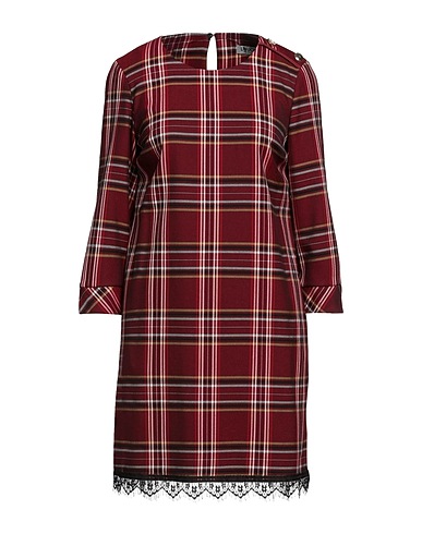 LIU •JO Short dress Burgundy 68% Polyester, 30% Viscose, 2% Elastane