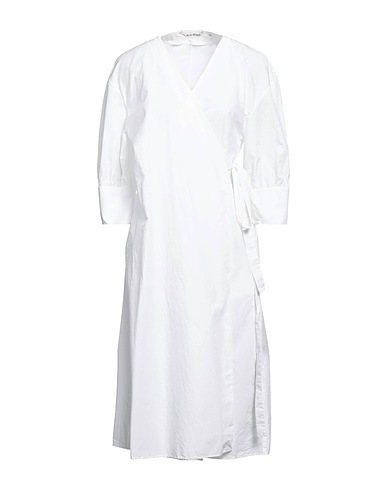 LE SARTE PETTEGOLE Midi dress White 97% Cotton, 3% Elastane