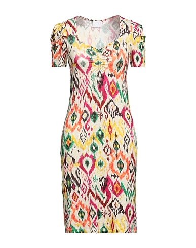 MERCI ITALIA Midi dress Ivory 96% Viscose, 4% Elastane