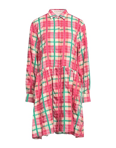 LE SARTE PETTEGOLE Shirt dress Fuchsia 50% Acetate, 37% Linen, 13% Cotton