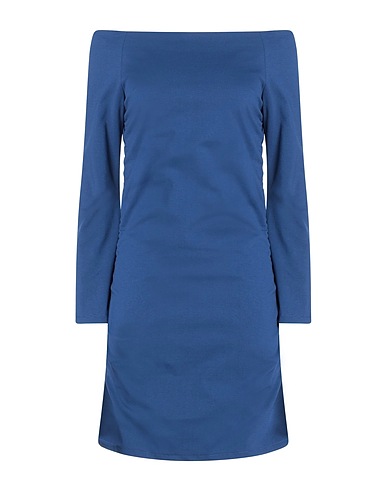 MERCI ITALIA Short dress Blue 52% Cotton, 40% Nylon, 8% Elastane