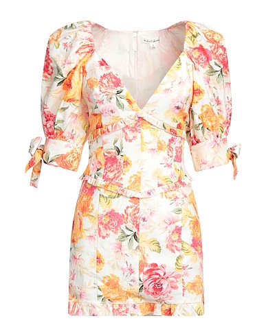 FOR LOVE & LEMONS Short dress Ivory 55% Linen, 42% Viscose, 3% Elastane