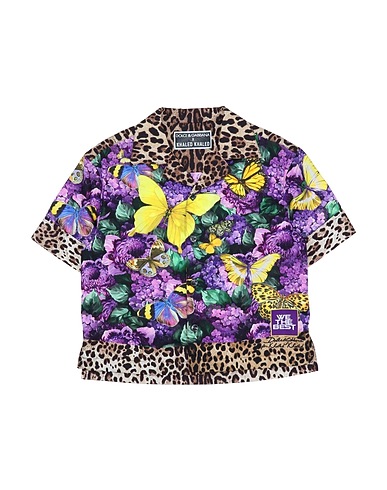 DOLCE&GABBANA Patterned shirt Purple 100% Cotton