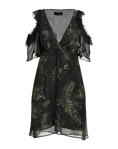 GAëLLE Paris Short dress Dark green 100% Polyester, Polyamide