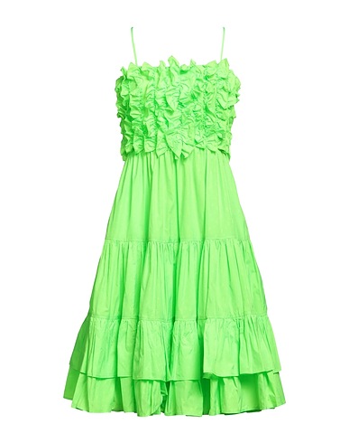 MSGM Midi dress Lime green 100% Polyester
