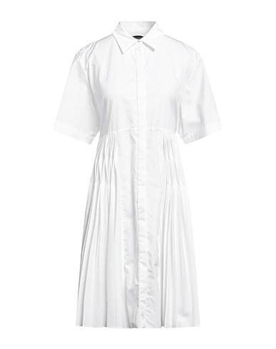 GIOVANNI BEDIN Shirt dress White 100% Cotton, Soft Leather